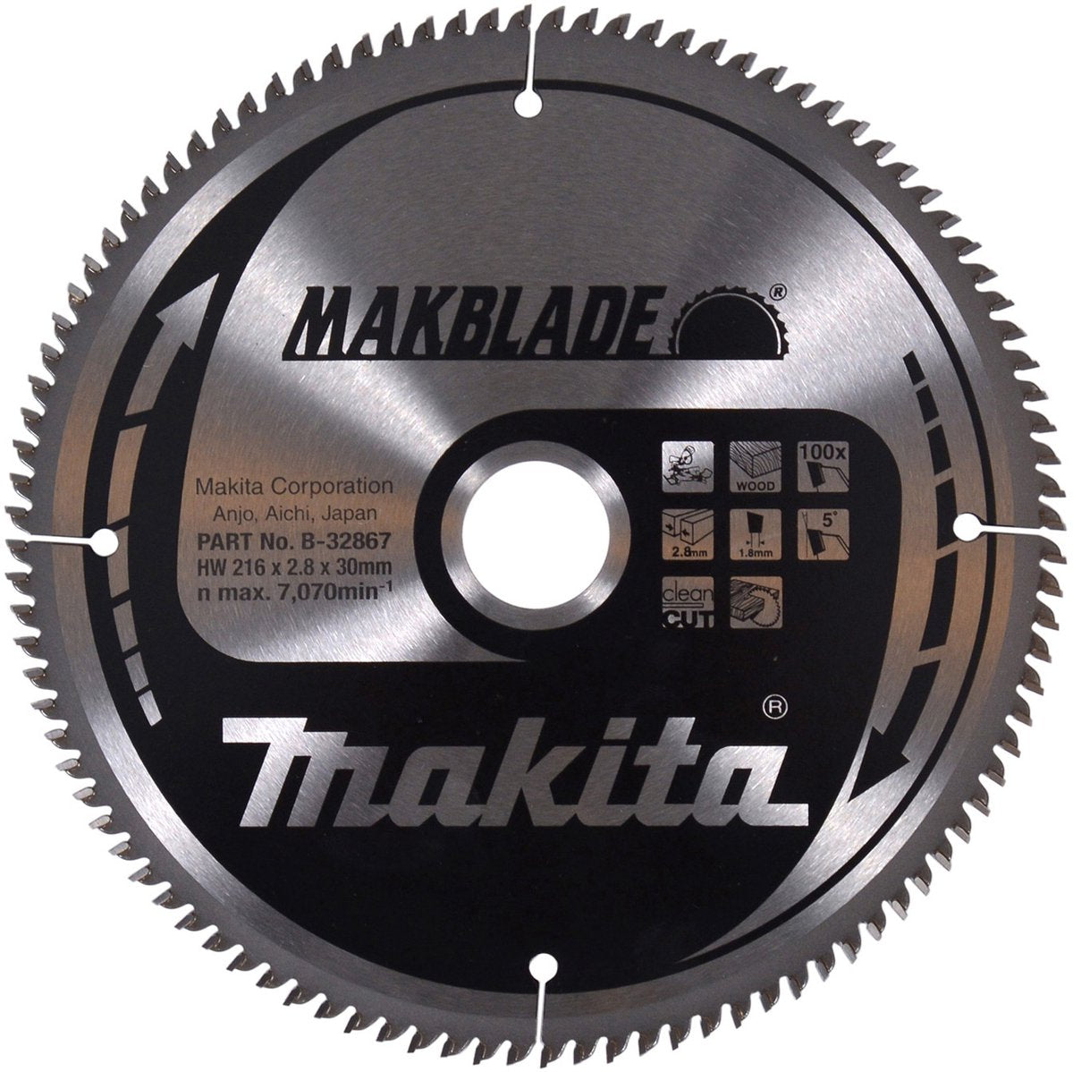 Accesorios makita hoja de sierra tronzadora madera 216x30x2.1 100t - b-32867