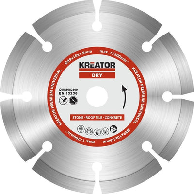 Kreator krt082100 disco diamantato √ò89 mm - premium - tegola in pietra e cemento