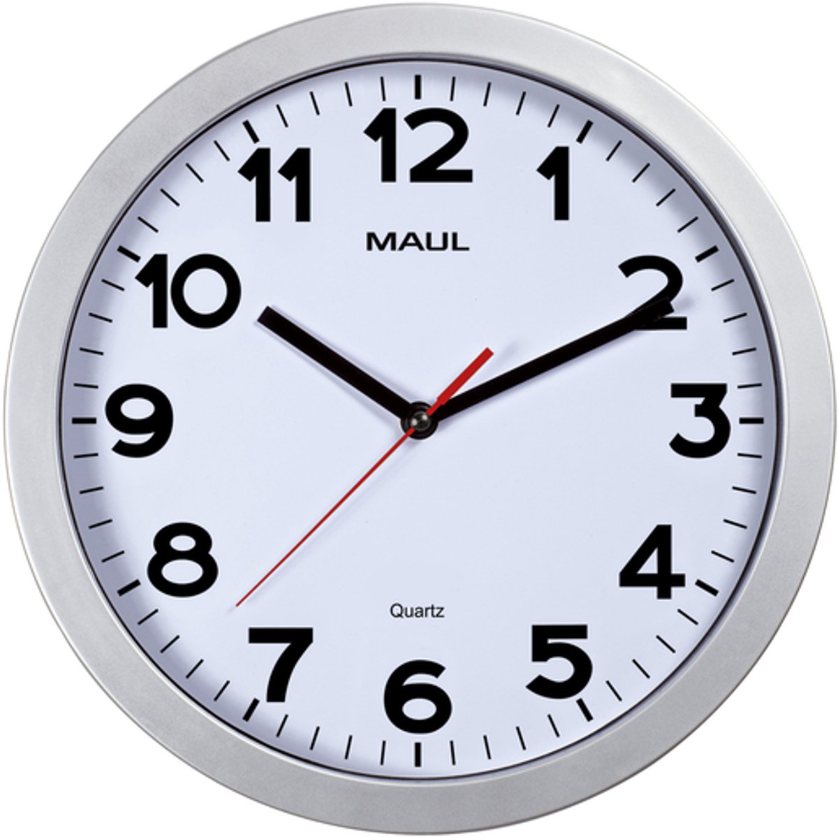 Orologio da parete radiocontrollato maul maulstep 300 mm argento, bianco