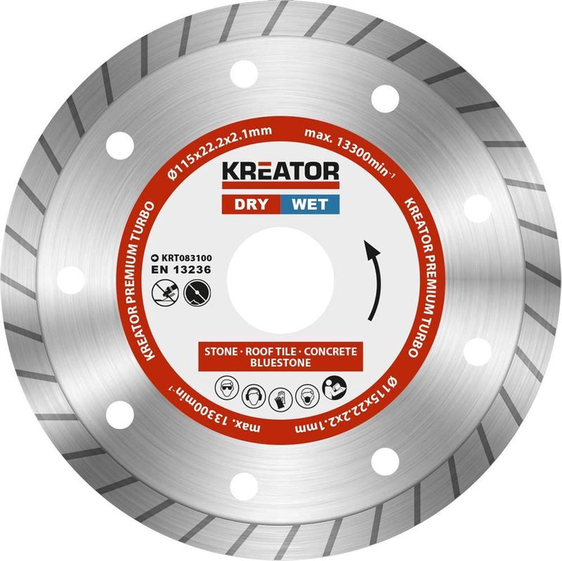 Juego de discos de diamante Kreator krt083100 – ø115mm – universal