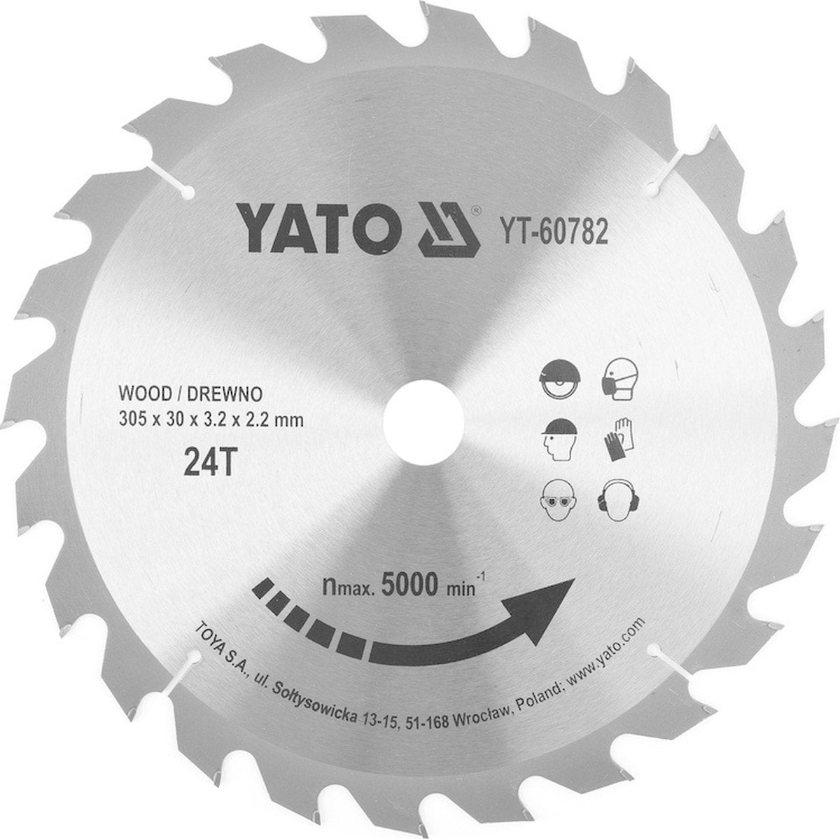 Yato cirkelzaagblad ø305 mm - 24t - binnendiameter 30 mm