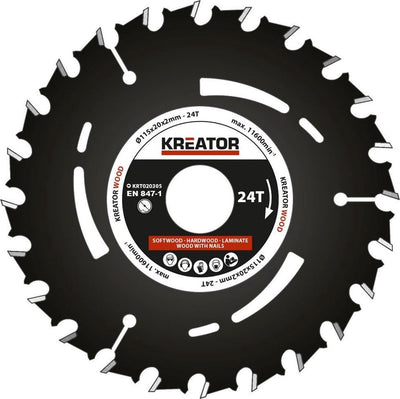 Lama per sega ad immersione Kreator krt020305 - ø115 mm - 24 t