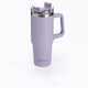 Tazza da viaggio Muitomas - tazza da viaggio - doppia parete isolante - pratico manico in paglia - 900 ml - viola
