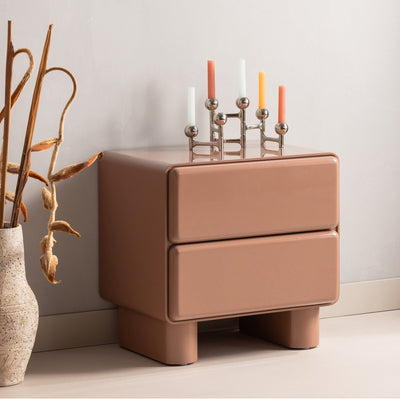 Comodino Woood lustra - legno - rosa antico lucido - 43x57x57