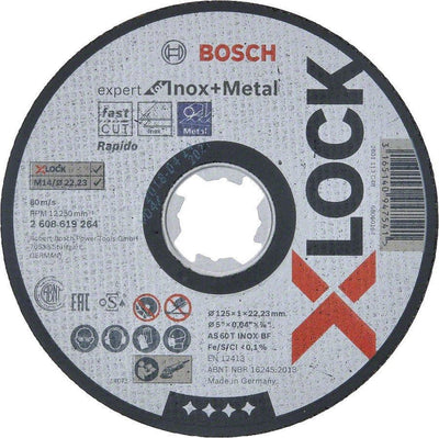 Disco de corte bosch x-lock 125x1mm acero inoxidable recto