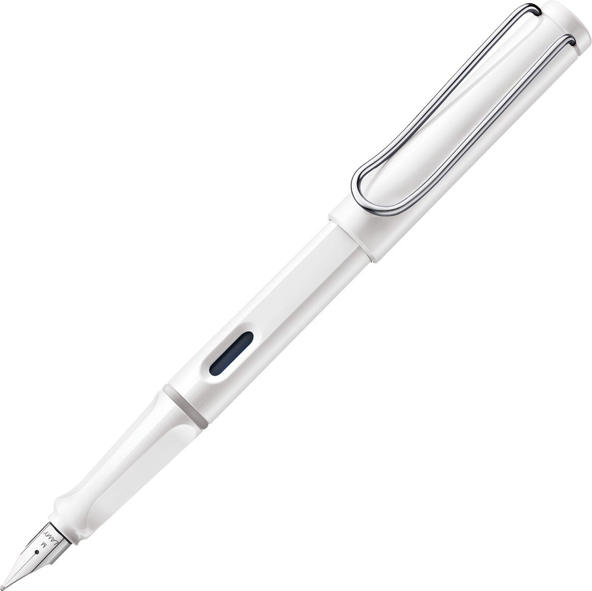 Pluma estilográfica Lamy Safari White - Pluma estilográfica con mango ergonómico y plumín de acero pulido con grosor de escritura EF - Plástico ASA robusto - Incluye cartucho de tinta T 10 azul