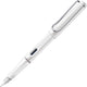 Pluma estilográfica Lamy Safari White - Pluma estilográfica con mango ergonómico y plumín de acero pulido con grosor de escritura EF - Plástico ASA robusto - Incluye cartucho de tinta T 10 azul