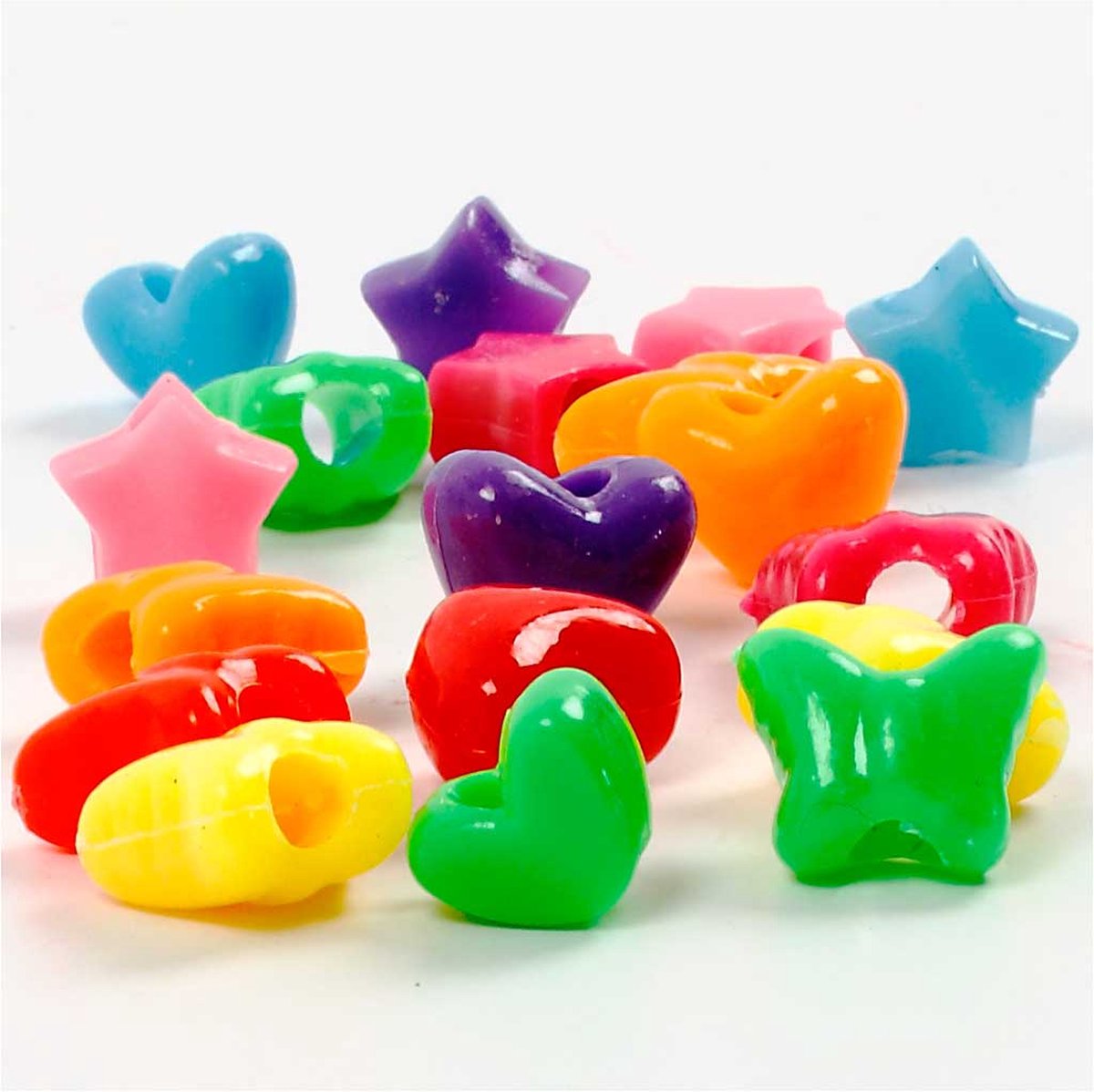 Perline con figure aziendali Creative, d 10 mm, dimensione del buco 3,5 mm, ca. 1530 pezzi, colori vari, 400 g, 700 ml 1 scatola
