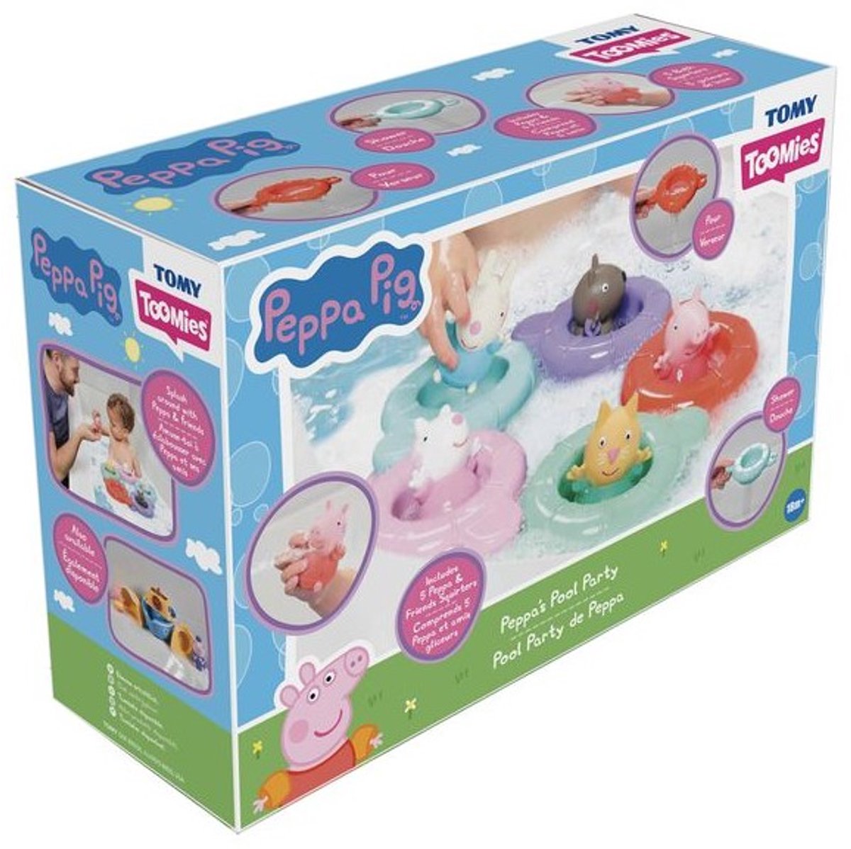 Tomy Toomies Peppa Pig giocattoli da bagno – Peppas Pool Party – giocattoli sensoriali.
