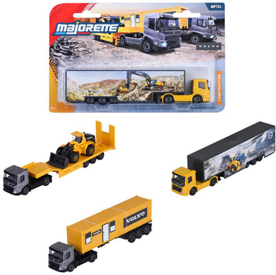 Transportador de construcción majorette volvo, 3 tipos.