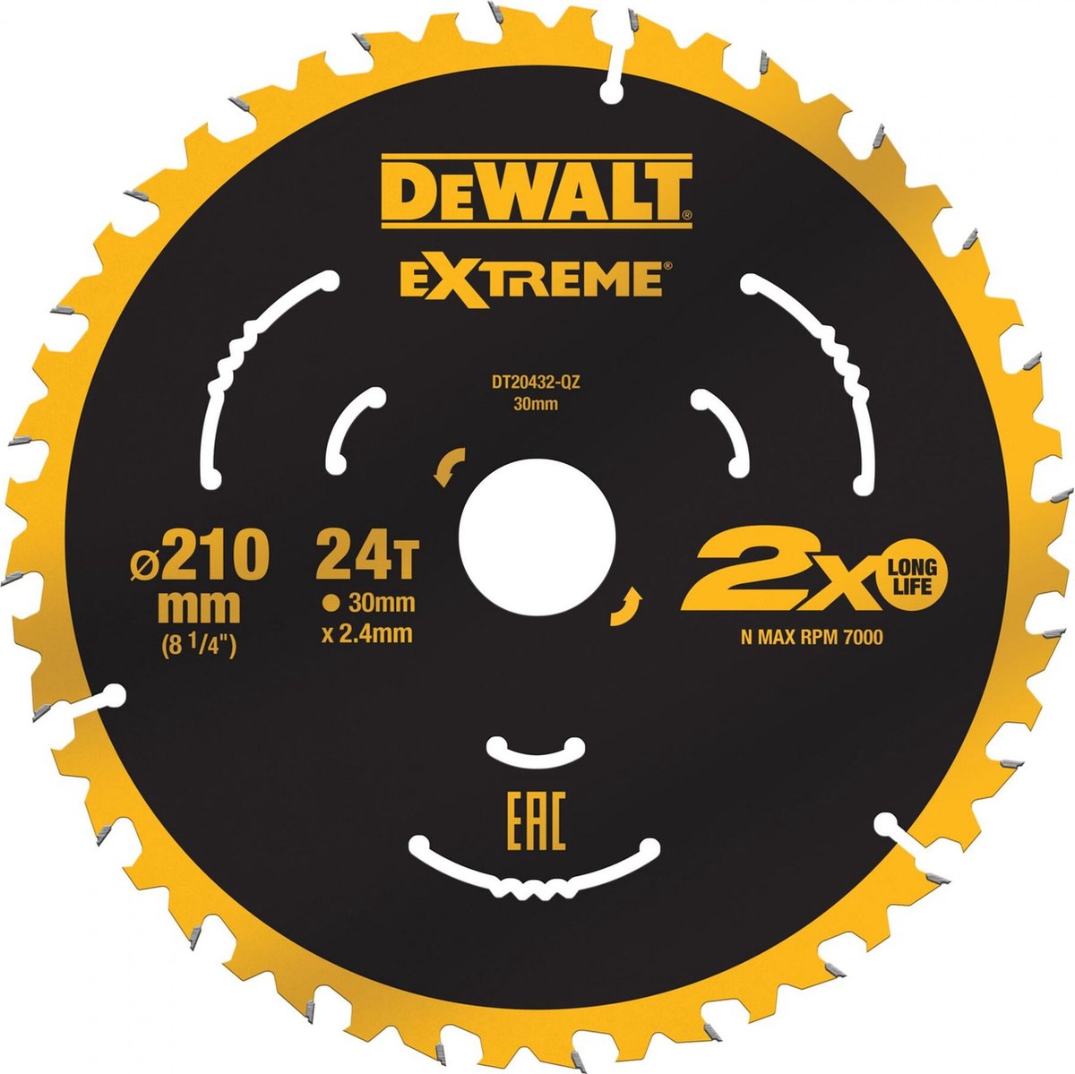 Accessori Dewalt lama per sega circolare tct | 210x30x24t - dt20432-qz