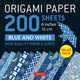 Tuttle Publishing papel origami 200 hojas patrones azul y blanco 6 (15 cm)