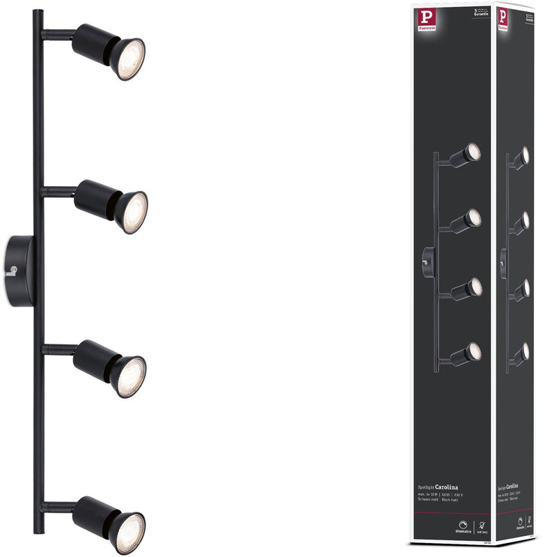 Foco paulmann carolina gu10 230v máx. 4x10w regulable negro mate