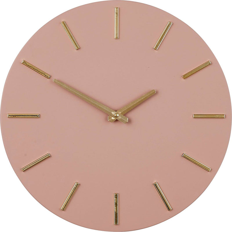 Reloj de pared con decoraciones de mica - oro rosa - d36 cm - aluminio - reloj de pared - redondo