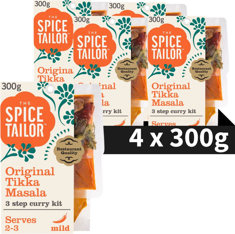 The Spice Tailor original tikka masala - curry indio - paquete de comida con especias indias - paquete económico - 5 x 300 gramos