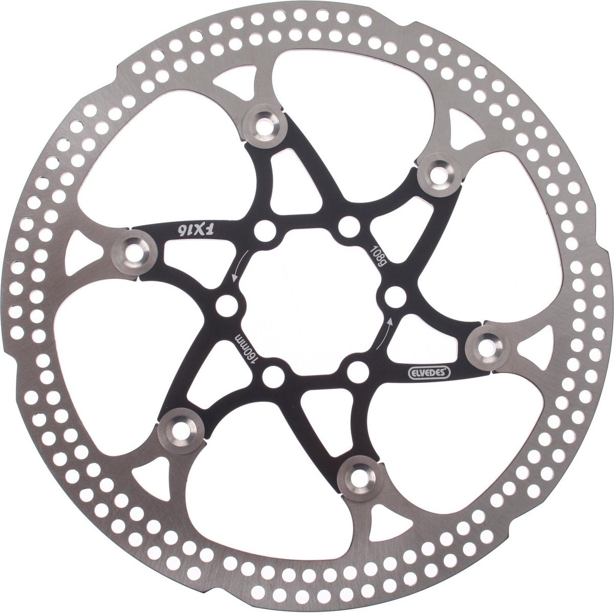 Elvedes Fx remschijf 160mm 108gr. zwart 2015146