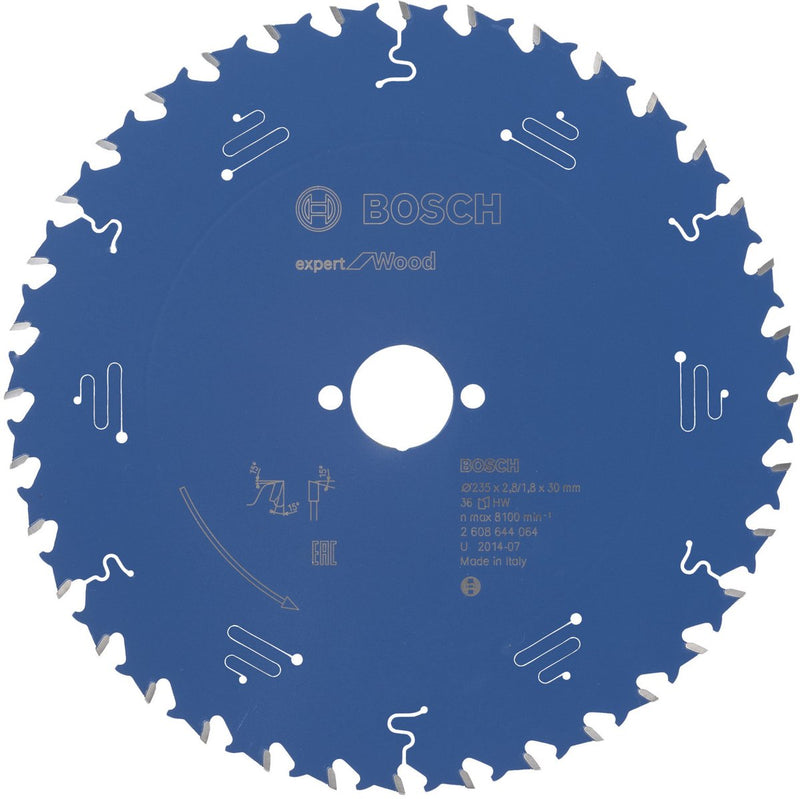 Bosch 2608644064 hoja de sierra circular 235 mm expert para madera 235x30x2,8 1,8x36 t