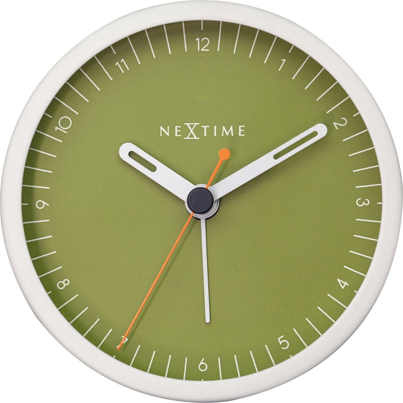 Nexttime piccola – sveglia da tavolo – 9 × 9 × 7,5 cm – metallo – bianco verde – silenziosa