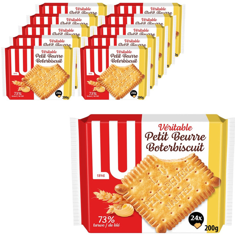 Galletas lu petit beurre galletas de mantequilla 10 x 200 g (24 x 8,3 g) - galleta de mantequilla - galleta crujiente - galleta para llevar - café - té - trabajo - caldo