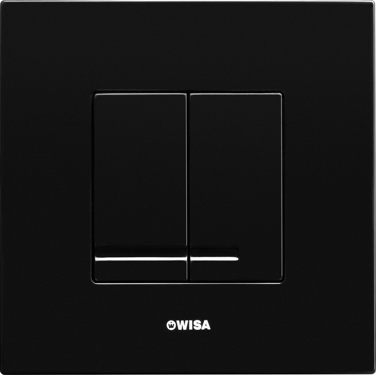 Panel de control Wisa xs - cuadrado - 16x16x1 - doble descarga - plástico - negro