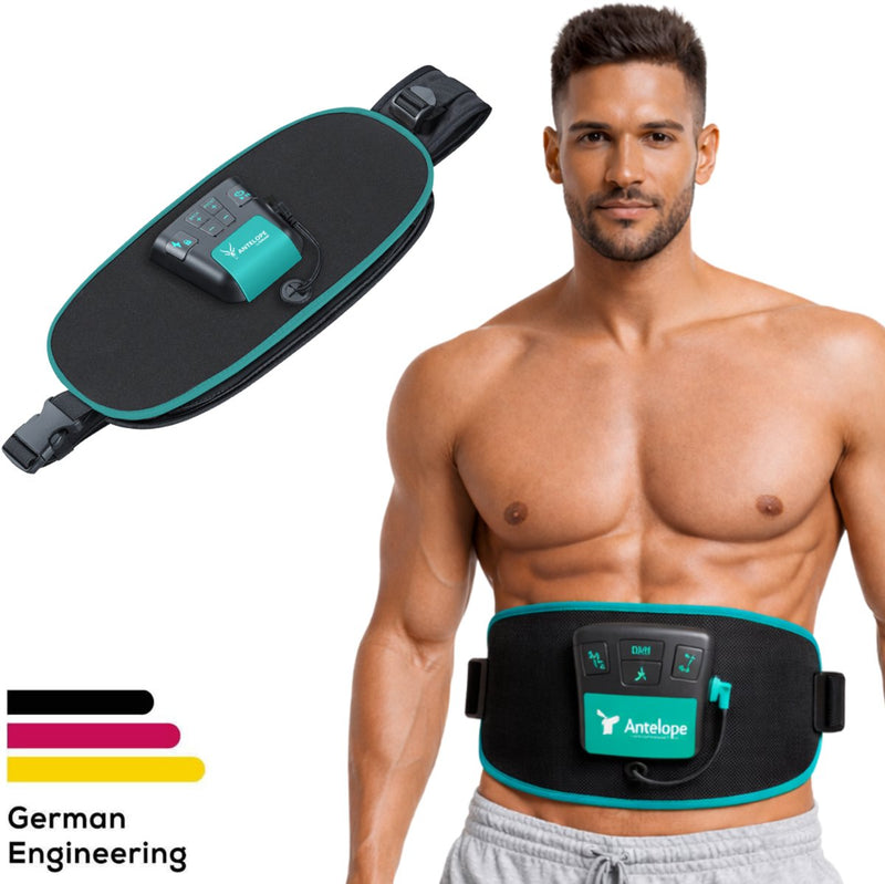 Beurer Antelope Corefit II EMS Trainer – trainer elettrico per addominali trainer per muscoli della schiena – 9 programmi – intensità regolabile – vita 75–130 cm – incl. batterie – per uomo e donna – garanzia 3 anni