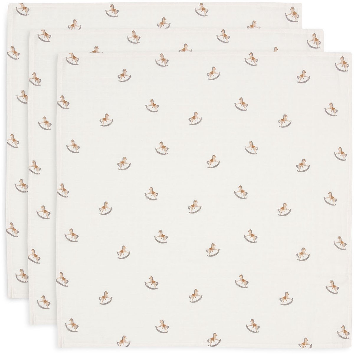 Jollein - panno idrofilo piccolo 70x70 cm - panni ruttino - cotone morbido - 3 pezzi - giro nostalgico