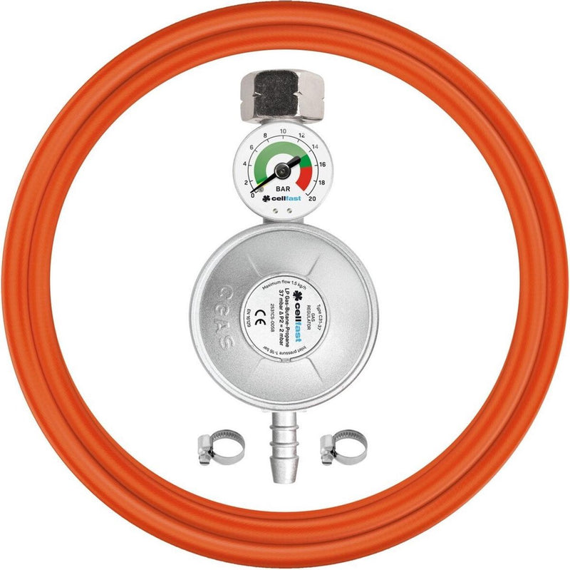 Cellfast 52-506 - regolatore di pressione - propano-butano - 2m - valvola di sicurezza