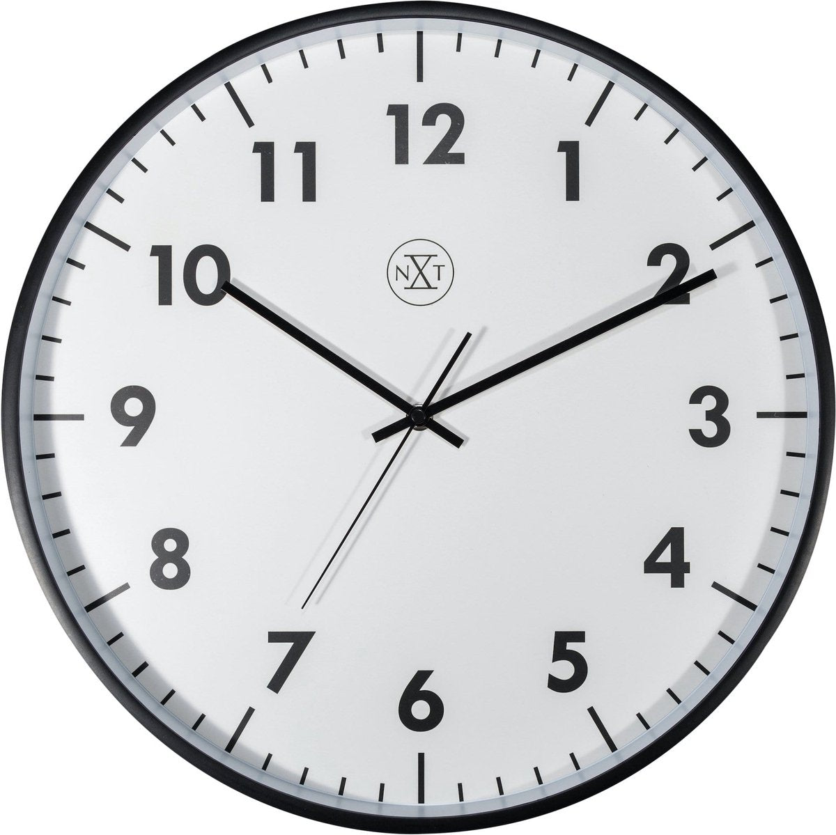 Nexttime nxt nuevo – reloj de pared – 40 cm – plástico – negro – silencioso