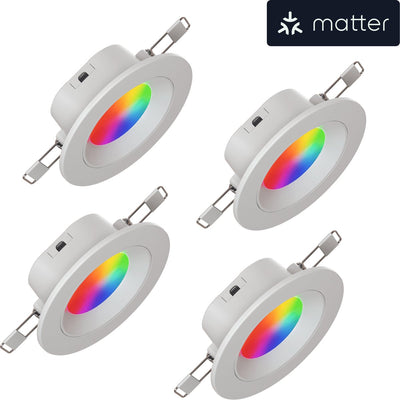 Nanoleaf smart downlight eu - smart lighting - WiFi - 16 million colors - 76mm - 4-pack - white