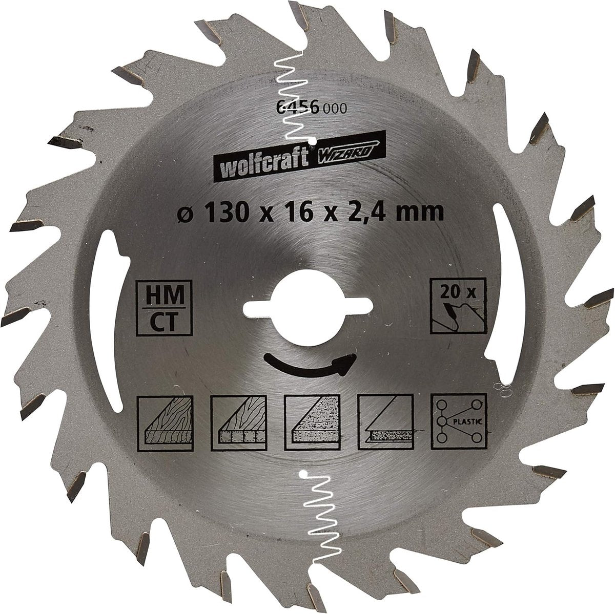Wolfcraft - lama per sega circolare 130x16mm - 20 denti - lama per sega circolare - serie argento - 6456000