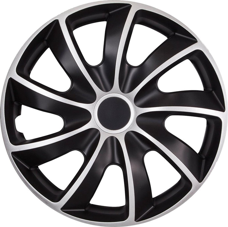 Coprimozzi quad nrm bicolore 17 - set di 4 - nero con argento