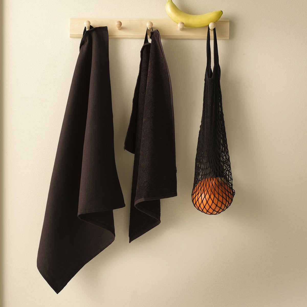 Ddddd - logo - 6x paños de cocina - juego de 6 piezas - algodón - paños de cocina - 50x55 cm - negro