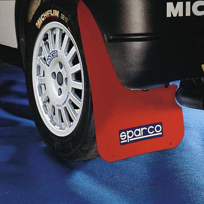 Sparco universal mud flaps 'large' - red set of 2 pieces