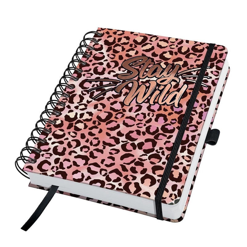Sigel - quaderno a spirale - jolie - a5 - copertina rigida - 240 pagine - pois - carta da 120 grammi - rosa leo love - si-jn653