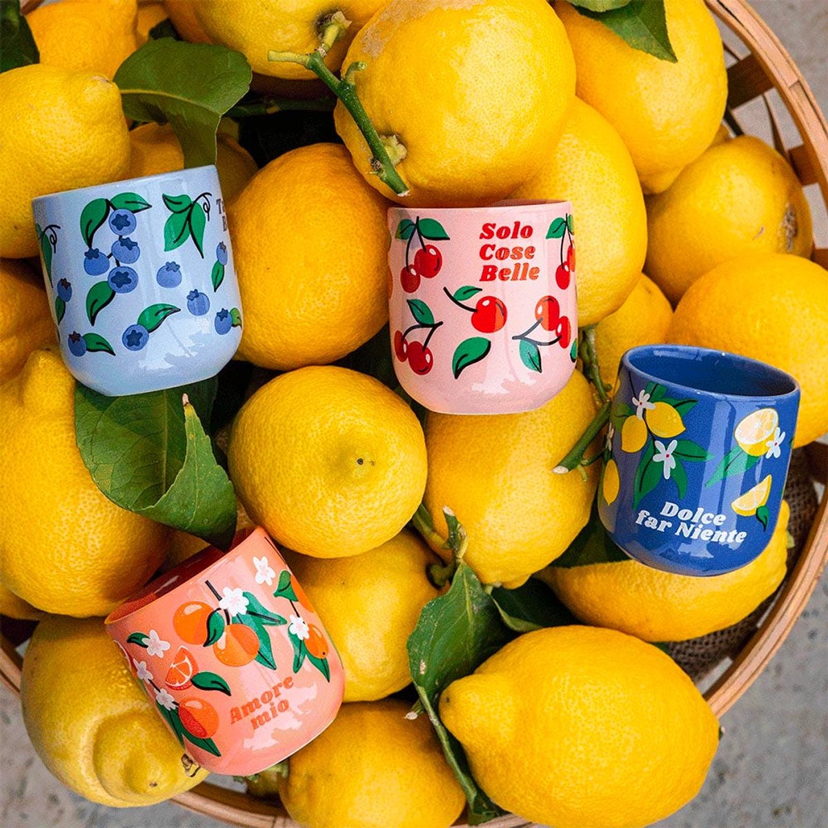 Bialetti tazza mercato della frutta - set di 4 pezzi - multi