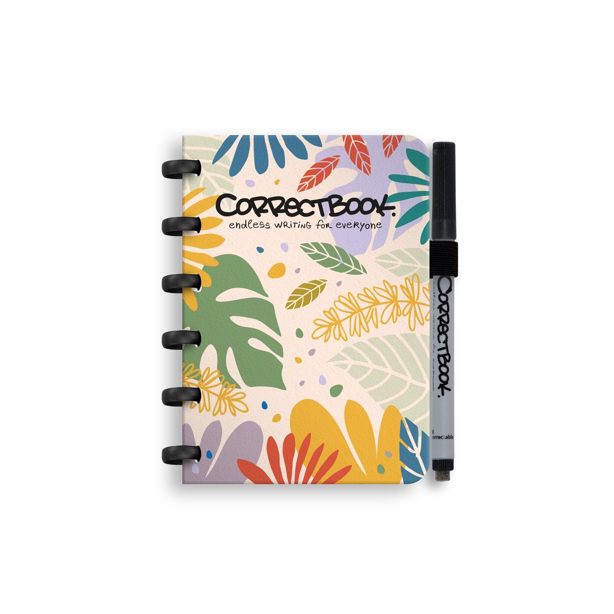 Quaderno cancellabile Correctbook A6 - quaderno riutilizzabile - bellezza botanica - vuoto - inclusa salvietta per penna - può essere integrato con pagine extra
