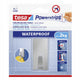 Tesa 1059024 - Regleta impermeable con gancho de acero inoxidable rectangular grande | 6 piezas