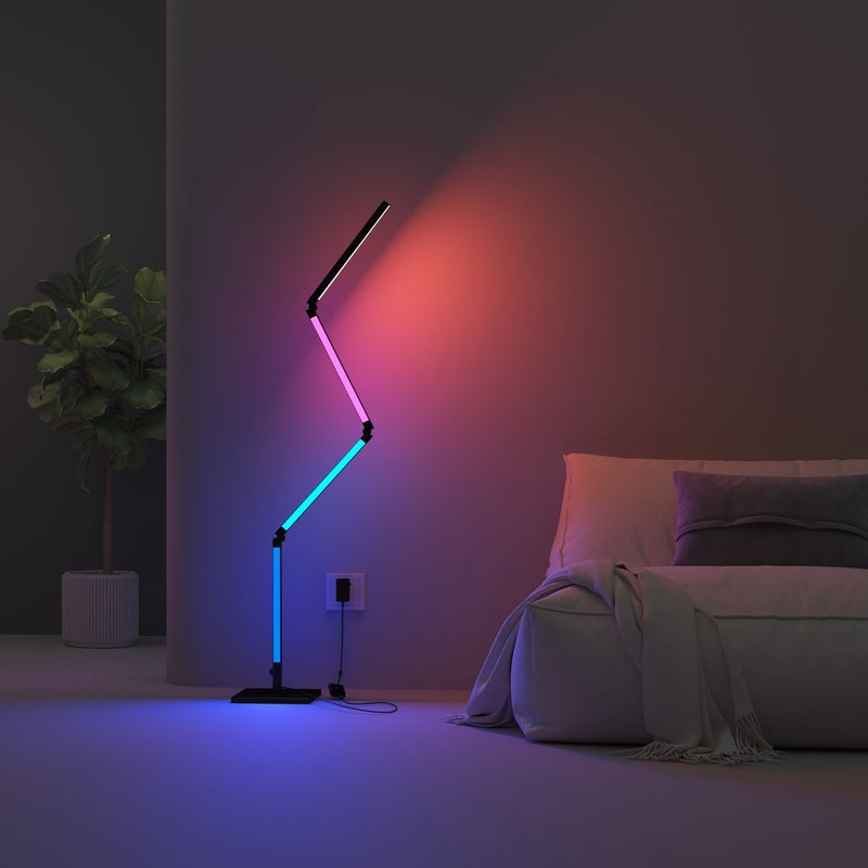 Lampada da terra LED intelligente Calex - lampada angolare WiFi multifunzionale - lampada da terra - illuminazione d'atmosfera - luce RGB e bianca - ca