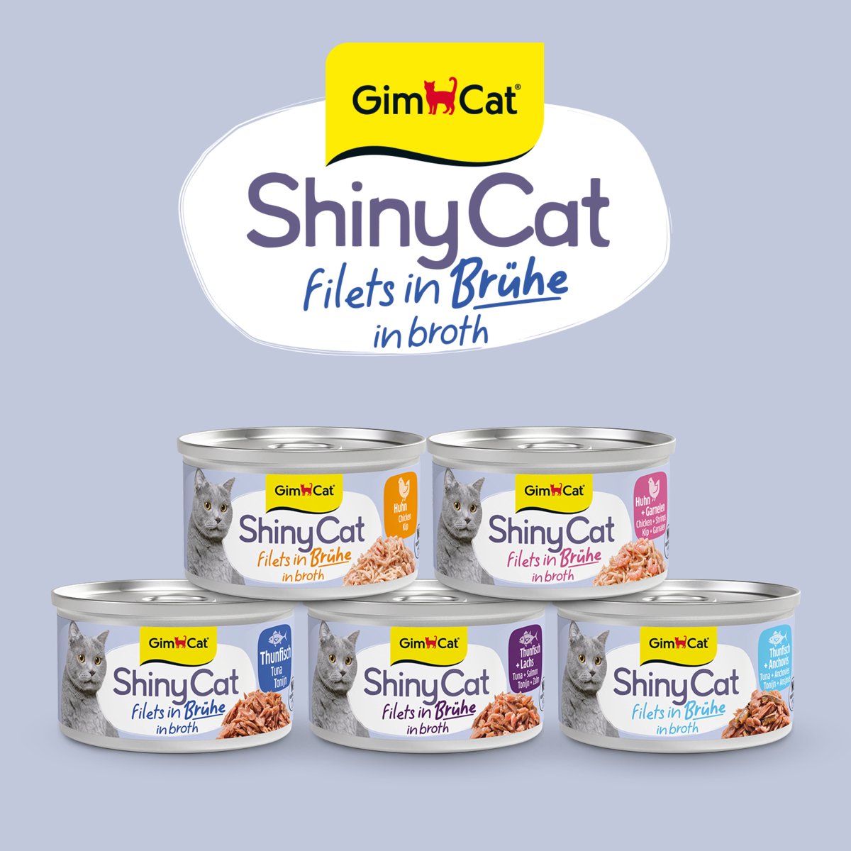 Gimcat 24 x 70 g - shinycat filets in broth kip