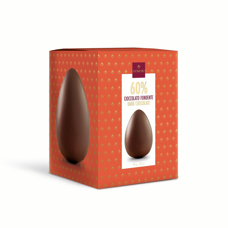 Domori -mini uovo di Pasqua cioccolato fondente 60% – collezione antologica con sorpresa – cioccolato pasquale italiano pregiato – 70g