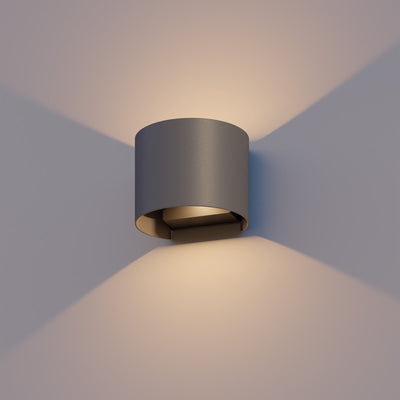 Calex LED wall lamp verona - oval - led up down - adjustable beam angle - 7w - garden lighting - modern design - warm white light - for indoors and outdoors - anthracite