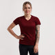 Rogelli promo hardloopshirt dames - korte mouwen - bordeaux - xxl