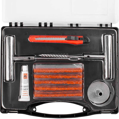 Amio autoband reparatie set 36 delig – bandenreparatie kit met rubber strips en koffer