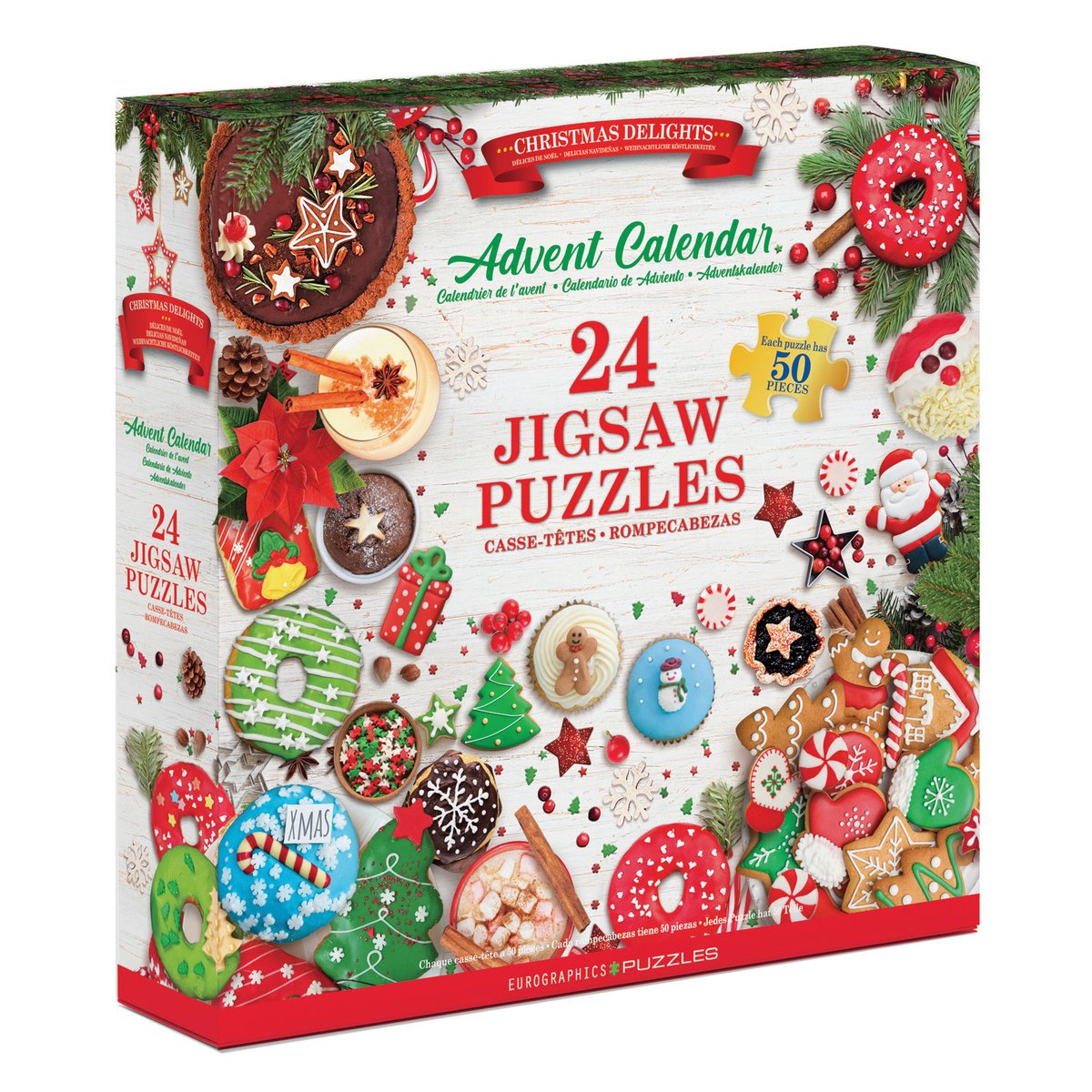Eurographics - adventskalender, [advent calendar, christmas delights] - 24×50 stukjes 12,5×12,5cm (b×h) - adventskalender