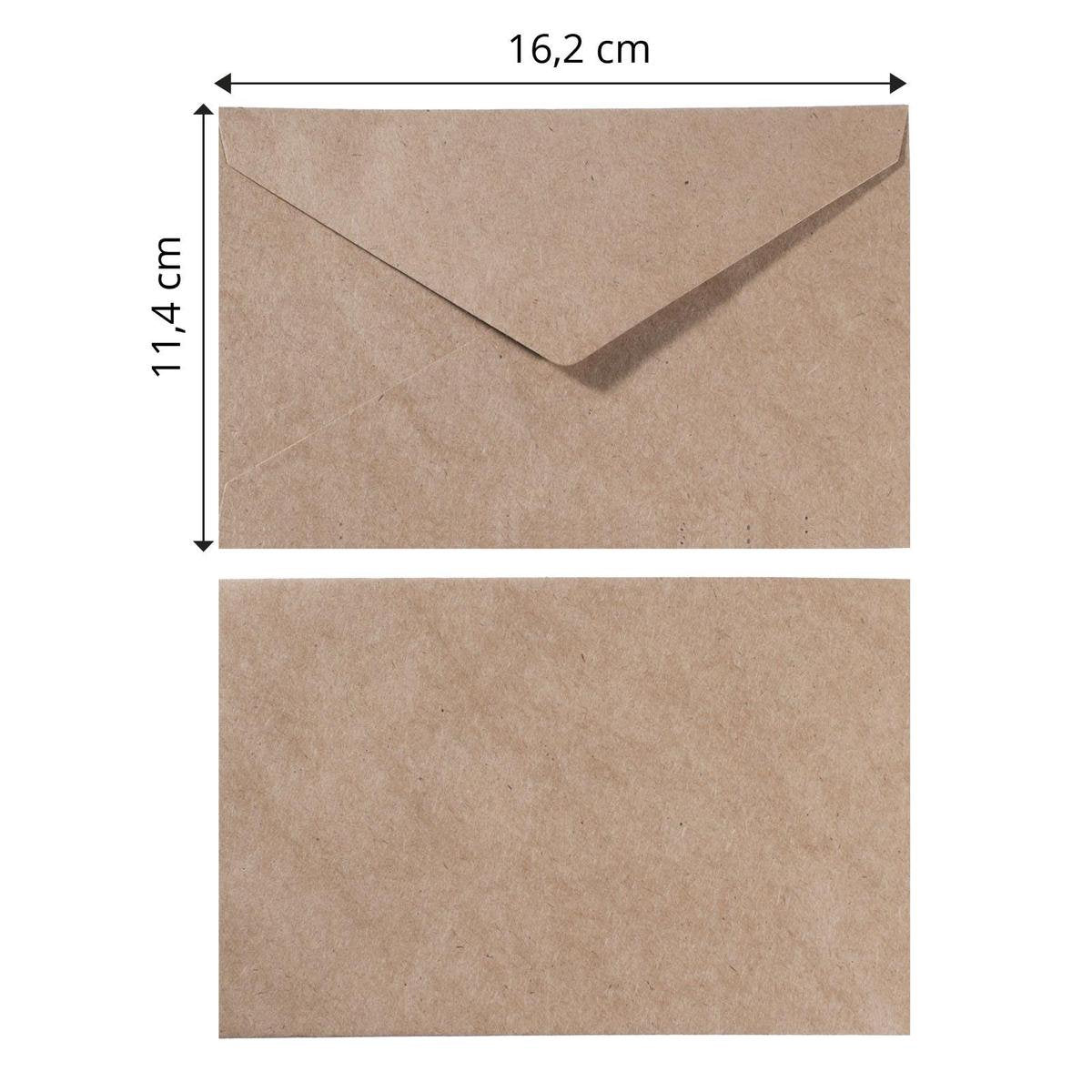 Buste Firenze di qualità robusta, rettangolo marrone kraft, 25 pezzi, 11,4 x 16,2 cm