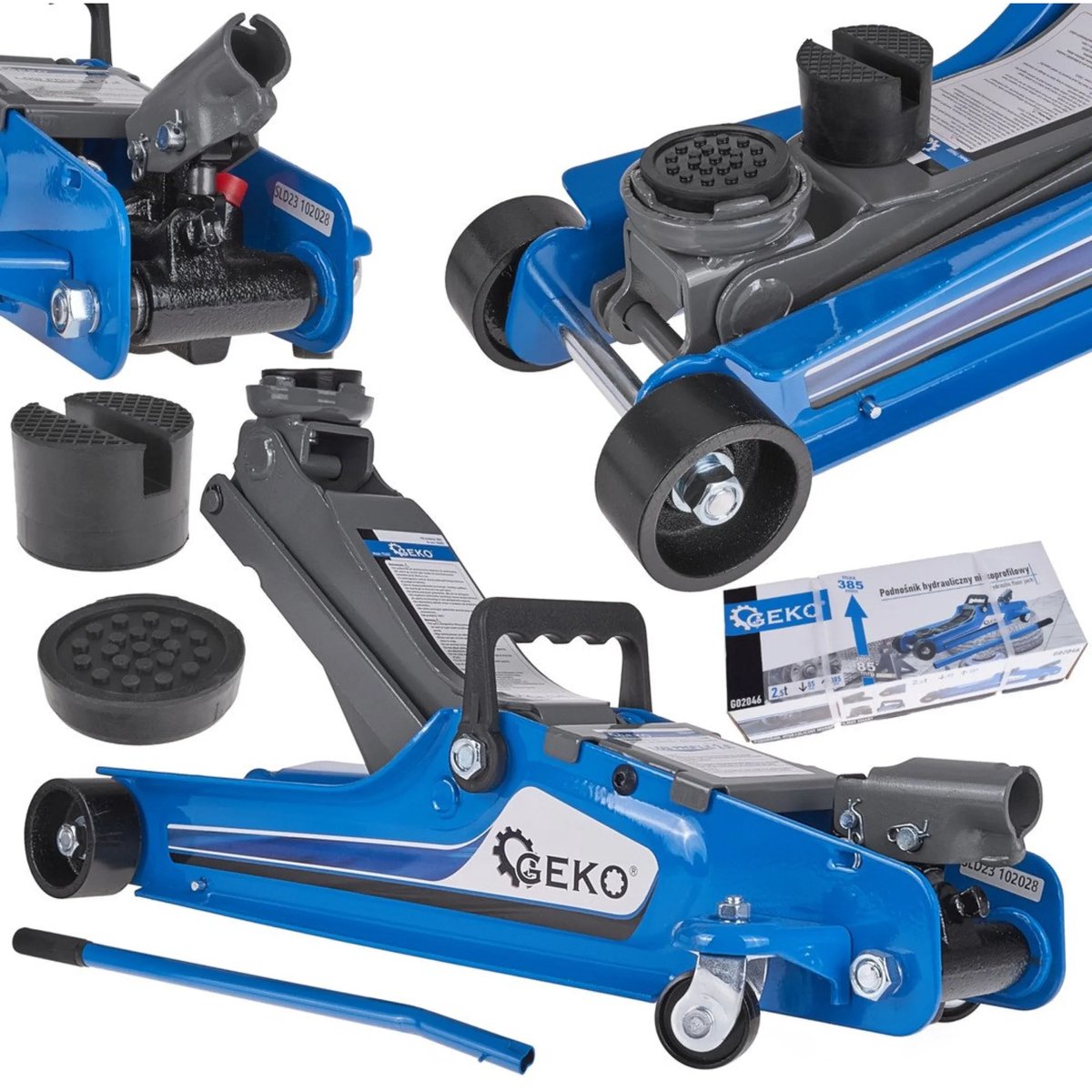 Geko hydraulic jack - low profile - 2.5 tons - 85 mm minimum height