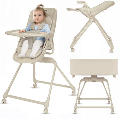 Lionelo maddie set 3in1 - seggiolone + dondolo lettino - pieghevole - seduta girevole a 360° - con materasso comfort - ruote - lavabile - 0-36 mesi