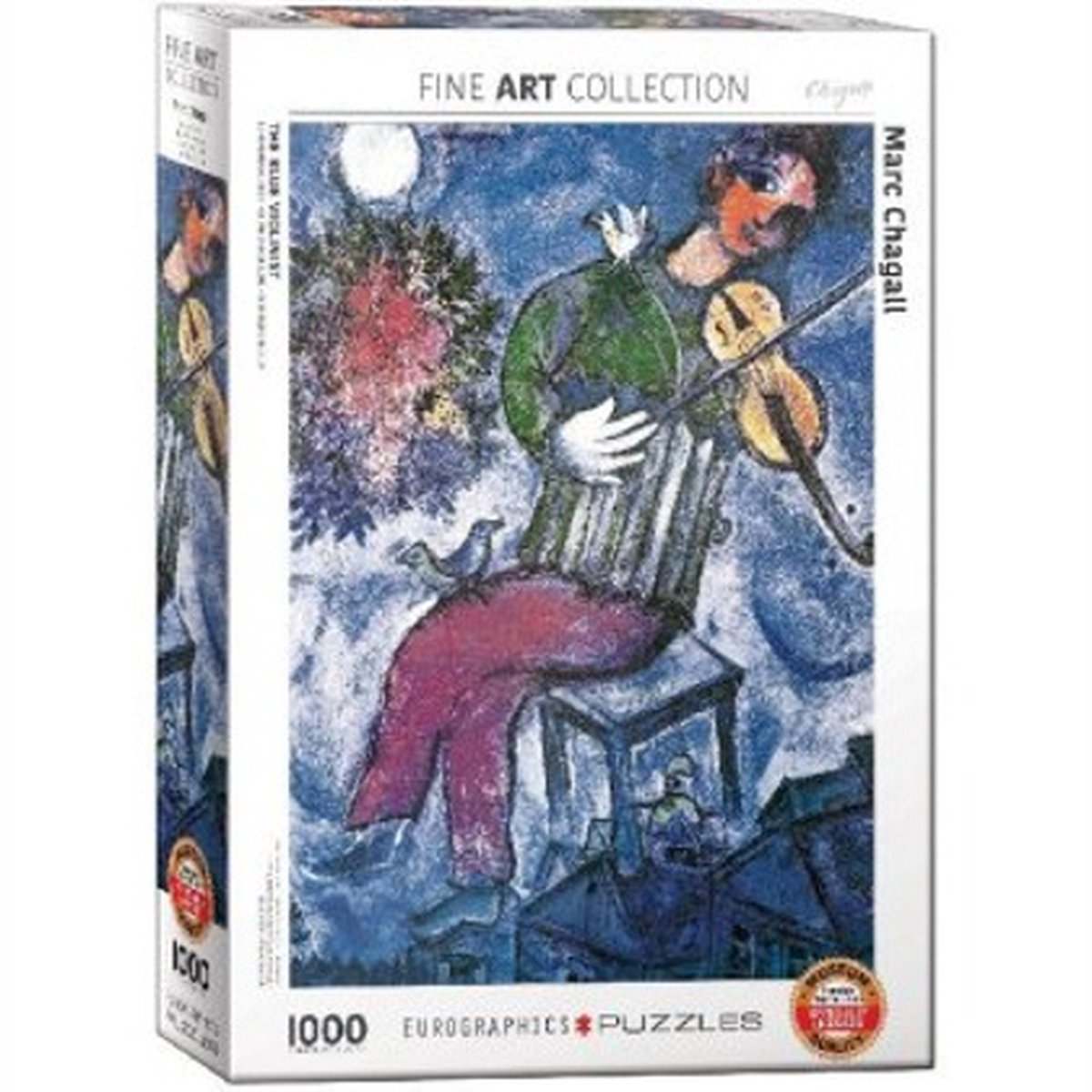 Eurographics - el violinista azul [le violoniste bleu] - marc chagall - 1000 piezas 48×68cm (w×h) - rompecabezas de bellas artes