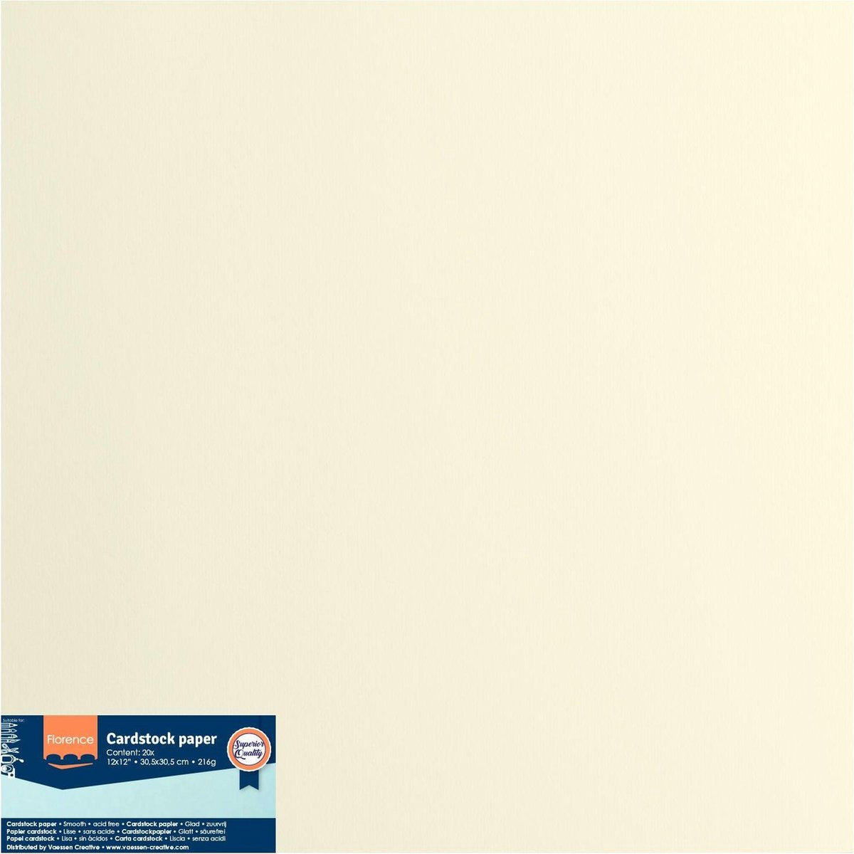 Vaessen creative florence karton - raffia - 305x305mm - gladde textuur - 216g
