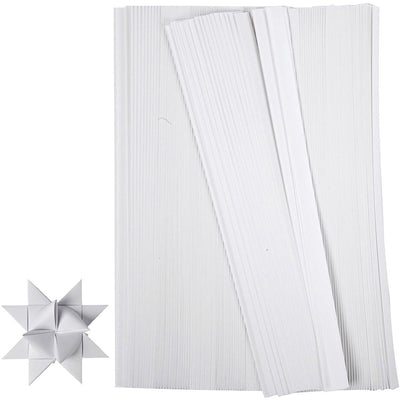 Strisce intrecciate Creative Company, l: 45 cm, l: 15 mm, d 6,5 cm, bianco, 500 strisce 1 scatola